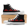 Pyramid Red Moon Print White High Top Shoes-grizzshop