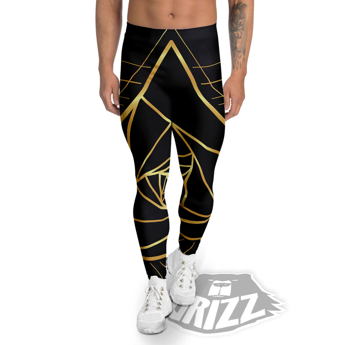 Pyramid Rose Print Men's Leggings-grizzshop