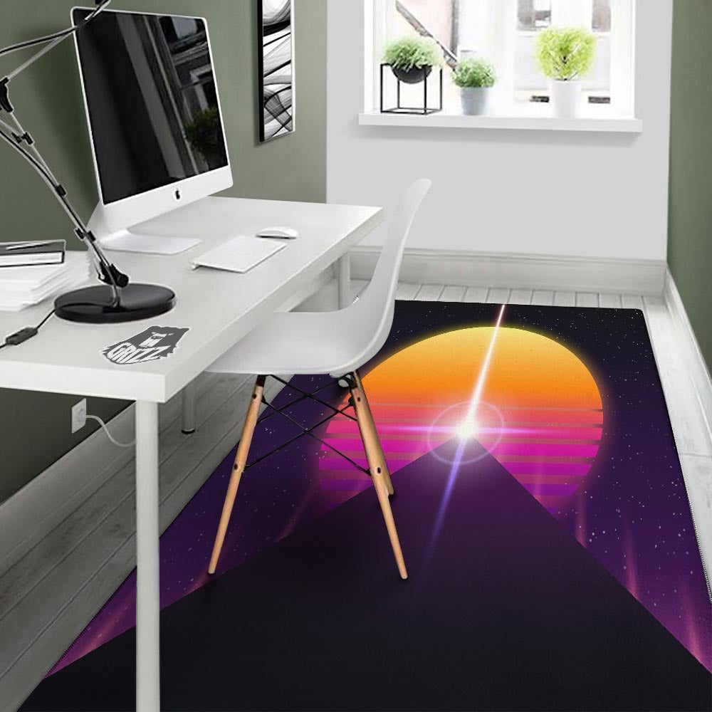 Pyramid Synthwave Print Floor Mat-grizzshop