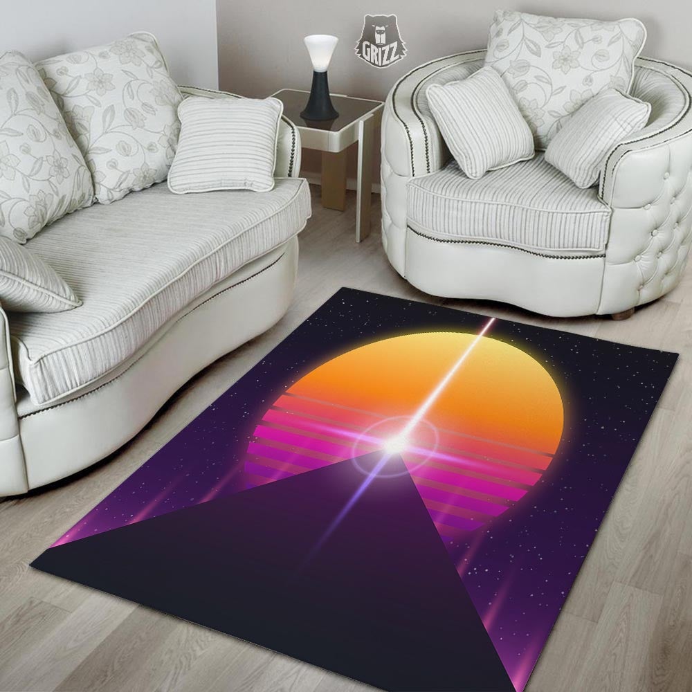 Pyramid Synthwave Print Floor Mat-grizzshop