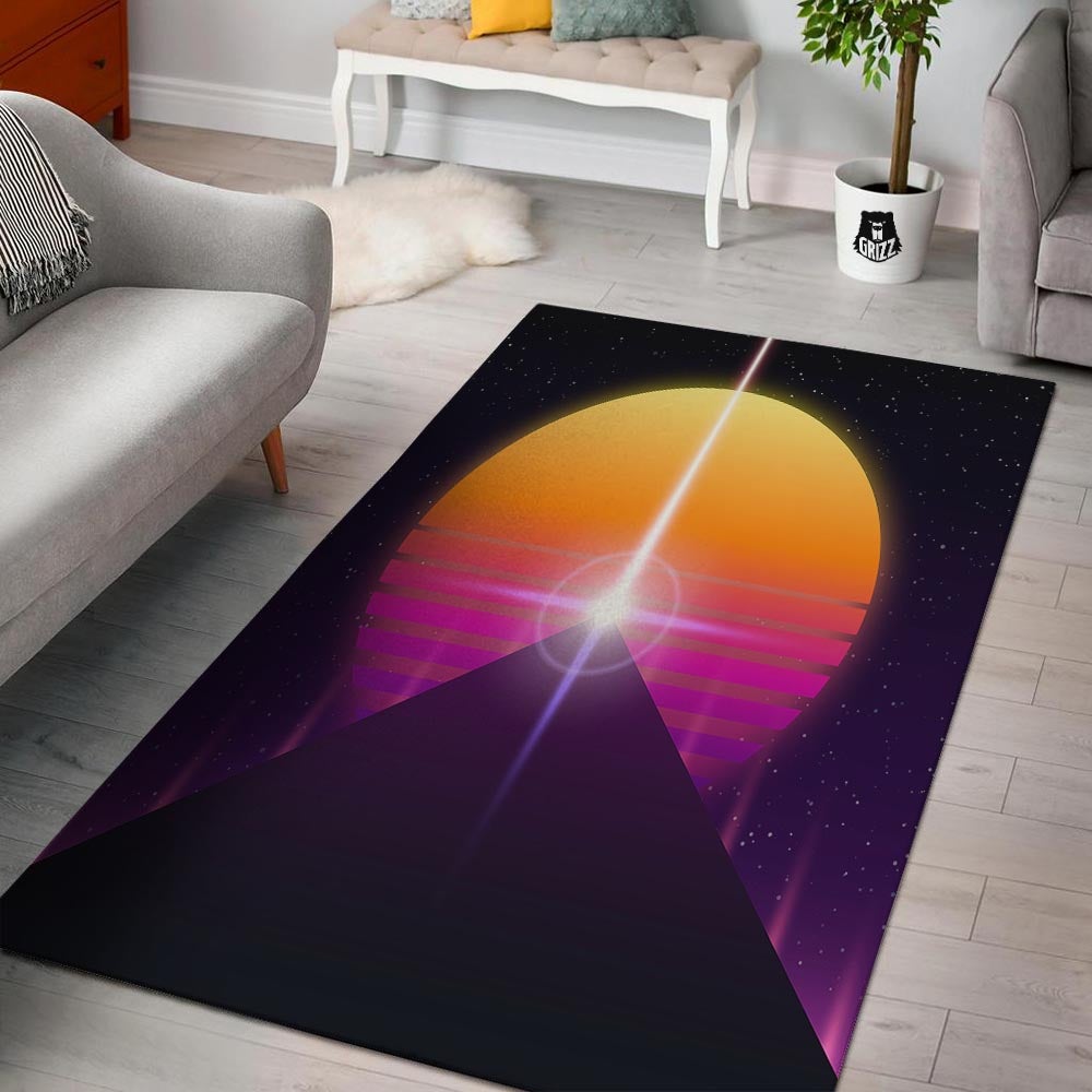 Pyramid Synthwave Print Floor Mat-grizzshop