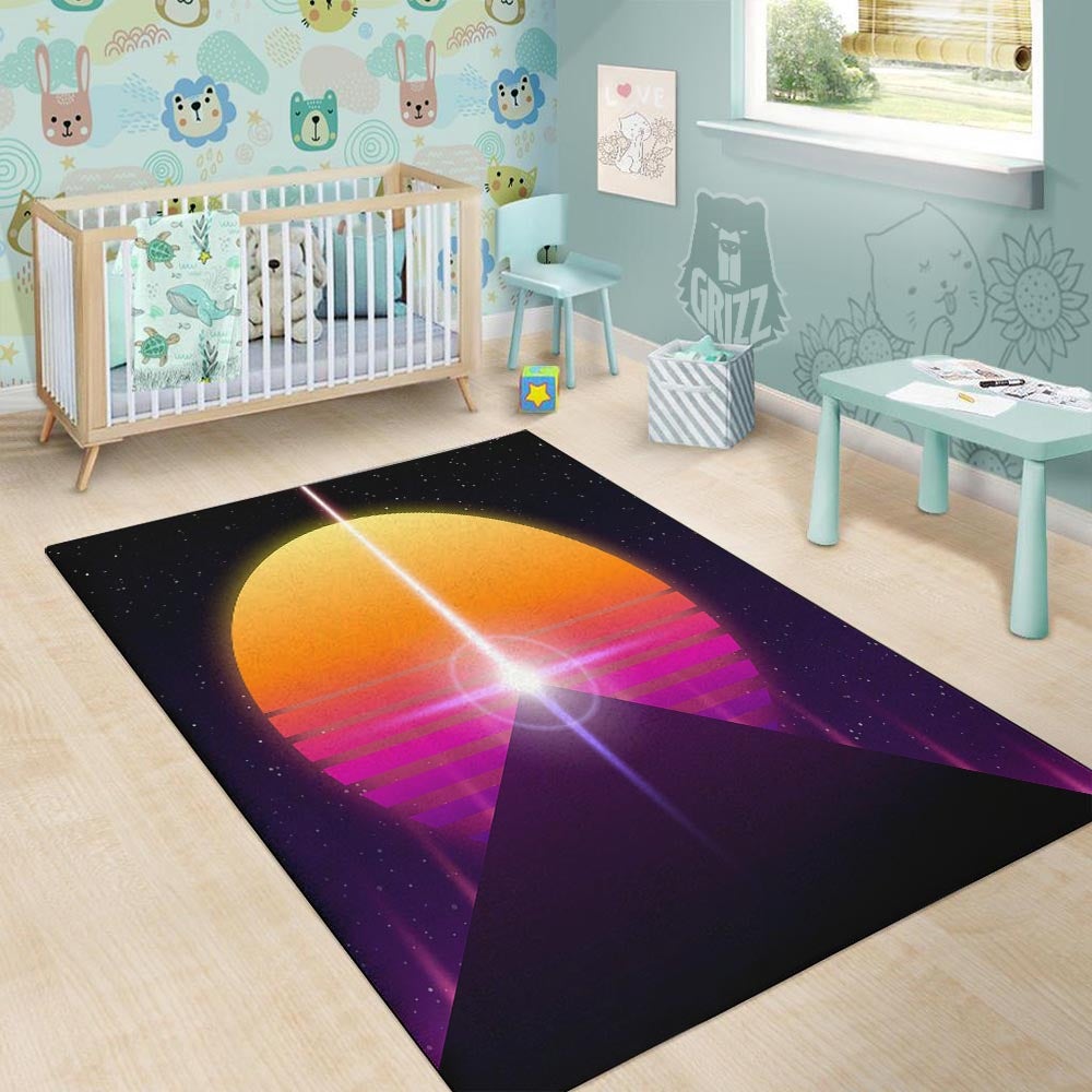 Pyramid Synthwave Print Floor Mat-grizzshop