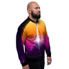 Pyramid Synthwave Print Men's Bomber Jacket-grizzshop