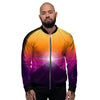 Pyramid Synthwave Print Men's Bomber Jacket-grizzshop