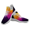 Pyramid Synthwave Print White Athletic Shoes-grizzshop