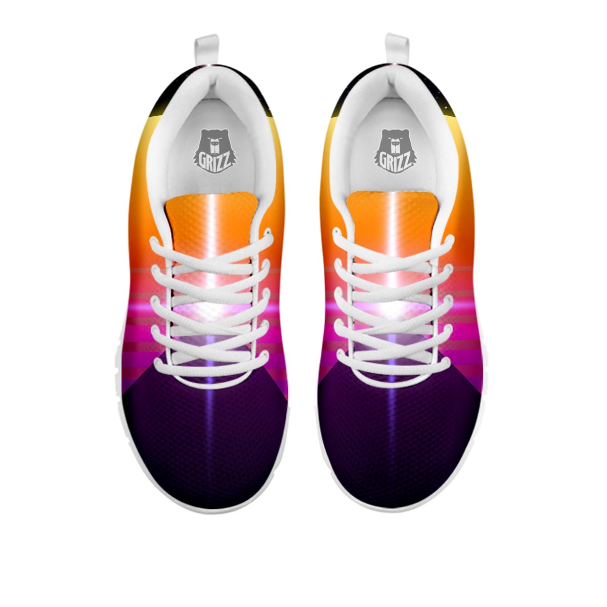 Pyramid Synthwave Print White Sneaker-grizzshop
