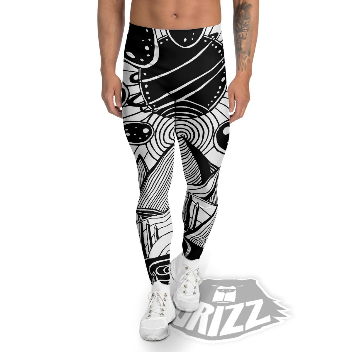 Pyramid UFO Print Men's Leggings-grizzshop