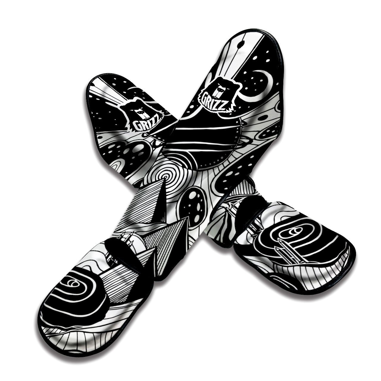 Pyramid UFO Print Muay Thai Shin Guards-grizzshop