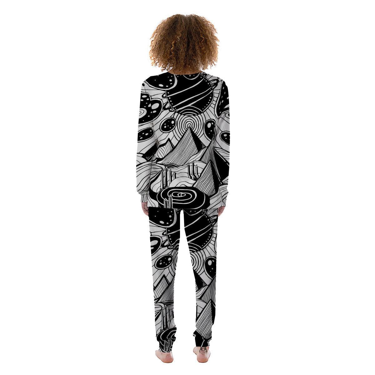 Pyramid UFO Print Women's Pajamas-grizzshop