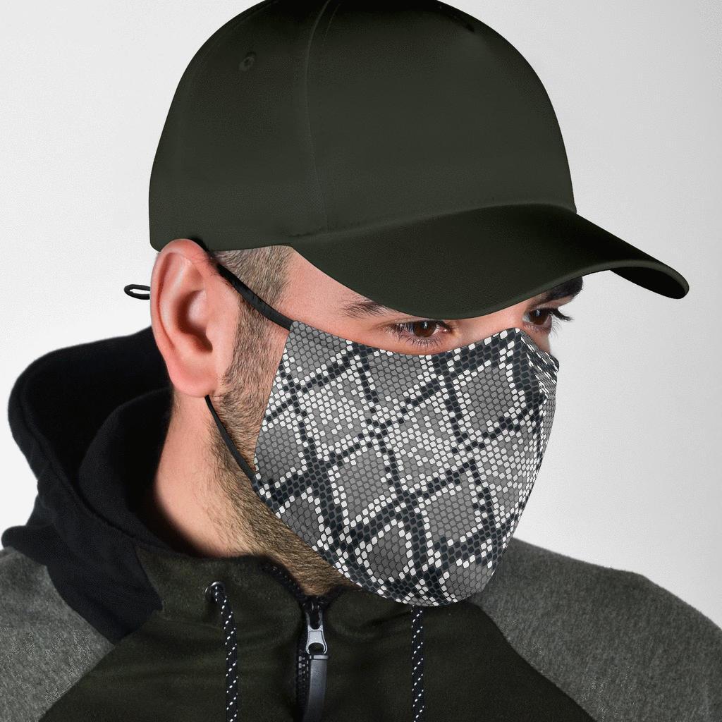 Python Skin Snakeskin Pattern Print Face Mask-grizzshop