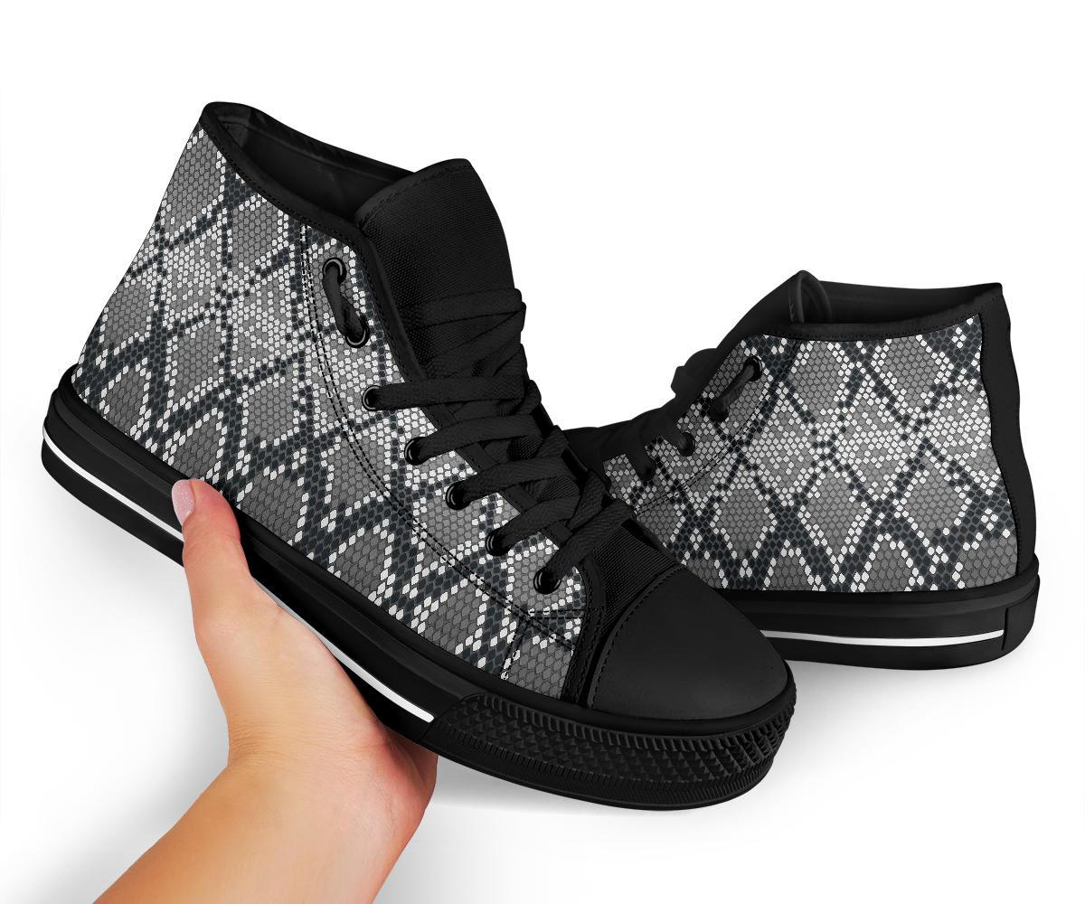 Python Skin Snakeskin Pattern Print Men Women's High Top Shoes-grizzshop