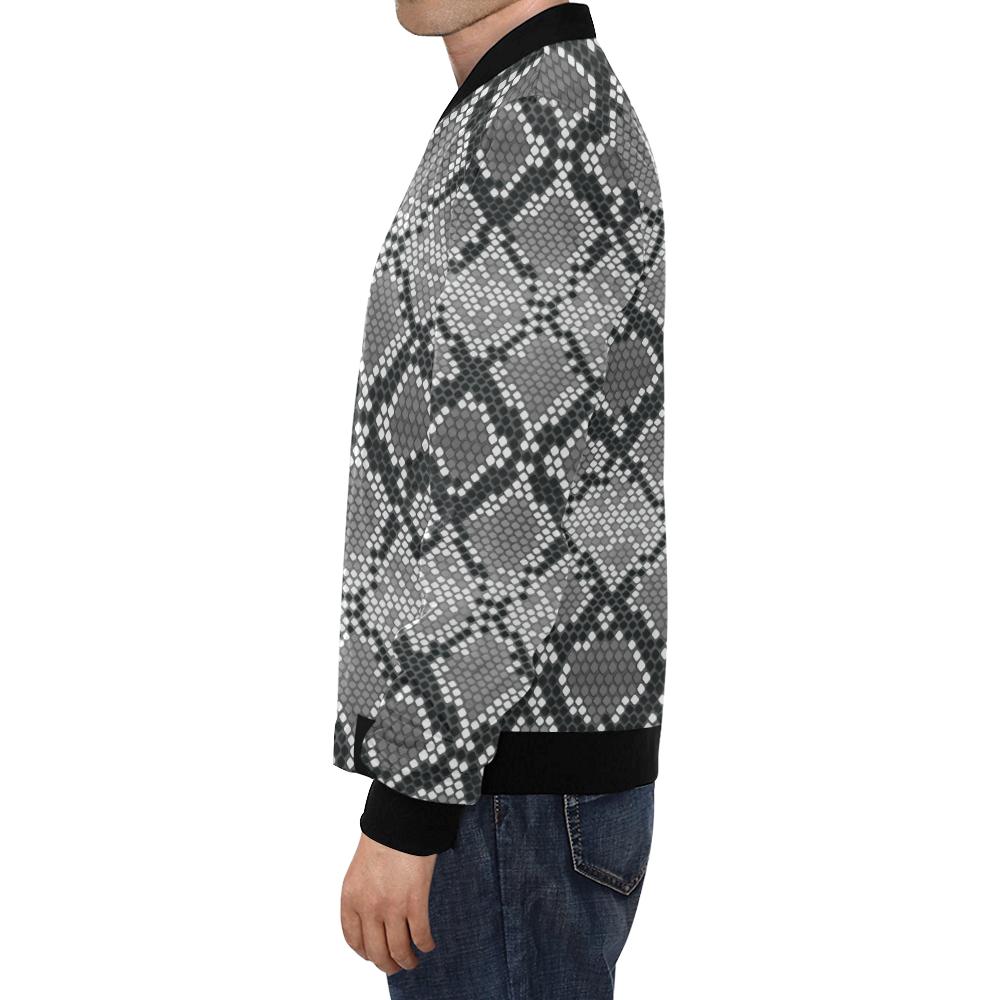 Python Skin Snakeskin Pattern Print Men's Bomber Jacket-grizzshop