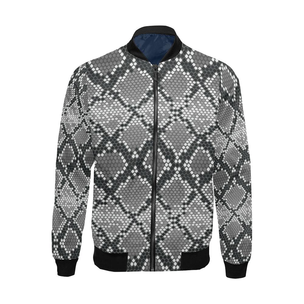 Python Skin Snakeskin Pattern Print Men's Bomber Jacket-grizzshop