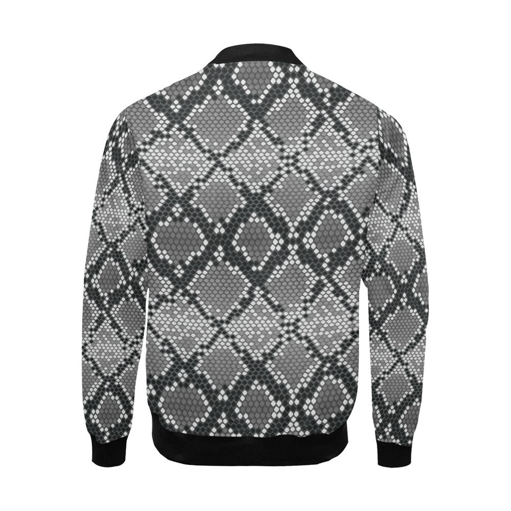 Python Skin Snakeskin Pattern Print Men's Bomber Jacket-grizzshop