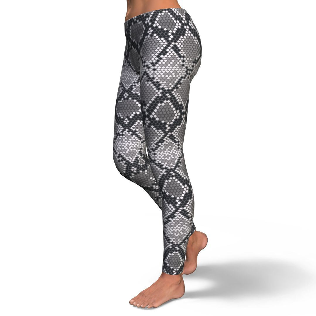 Python Skin Snakeskin Pattern Print Pattern Women Leggings-grizzshop