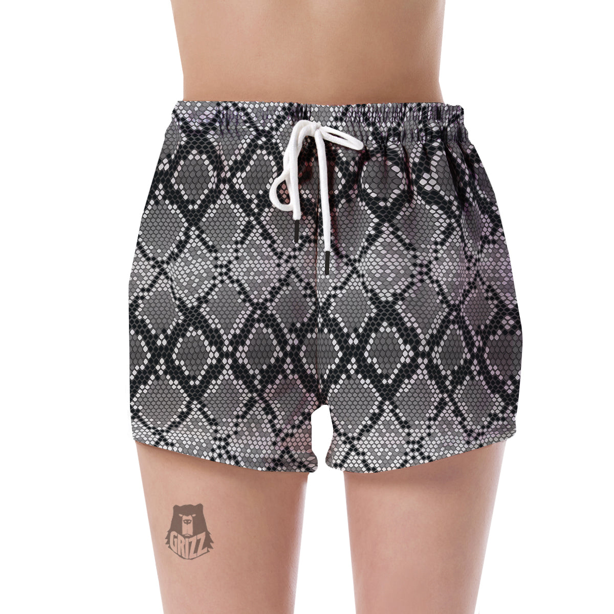 Python Skin Snakeskin Pattern Print Women's Shorts-grizzshop