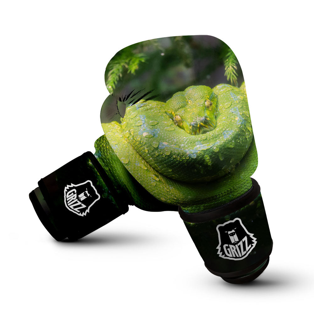 Python Snake Green Tree Print Boxing Gloves-grizzshop