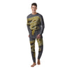 Python Snake Yellow And White Print Men's Pajamas-grizzshop