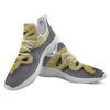 Python Snake Yellow And White Print White Athletic Shoes-grizzshop