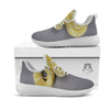 Python Snake Yellow And White Print White Athletic Shoes-grizzshop