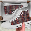 Python Snakeskin Brick Red Print White High Top Shoes-grizzshop