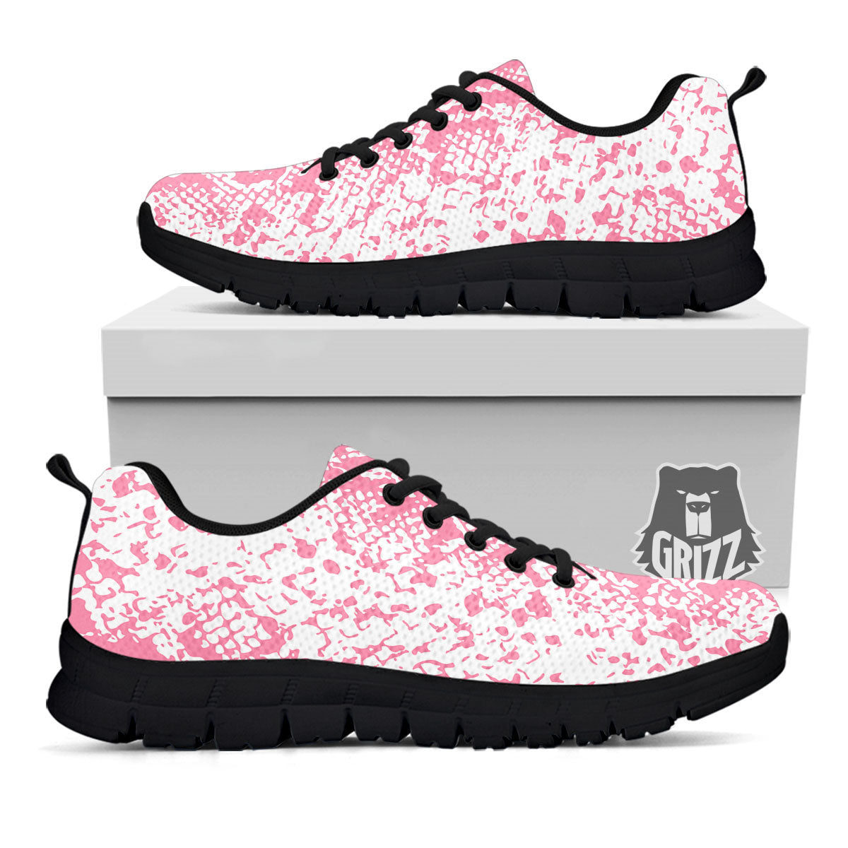 Python Snakeskin Pink Print Black Sneaker-grizzshop