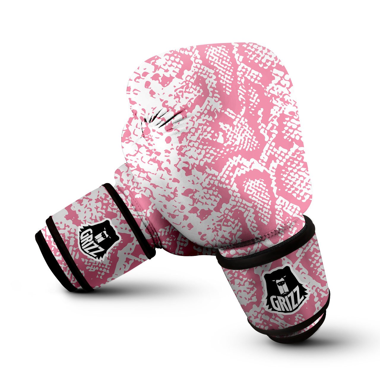 Python Snakeskin Pink Print Boxing Gloves-grizzshop