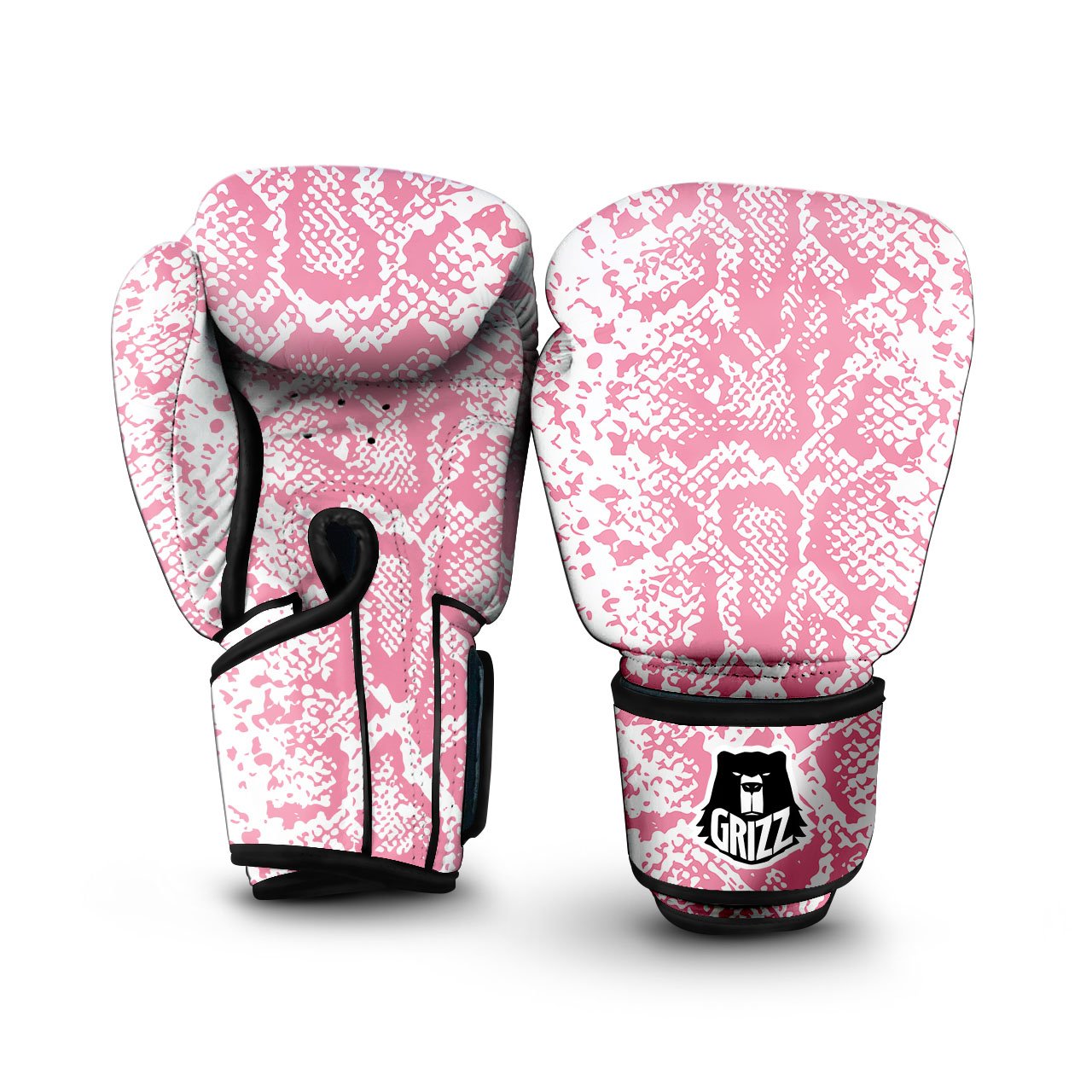 Python Snakeskin Pink Print Boxing Gloves-grizzshop