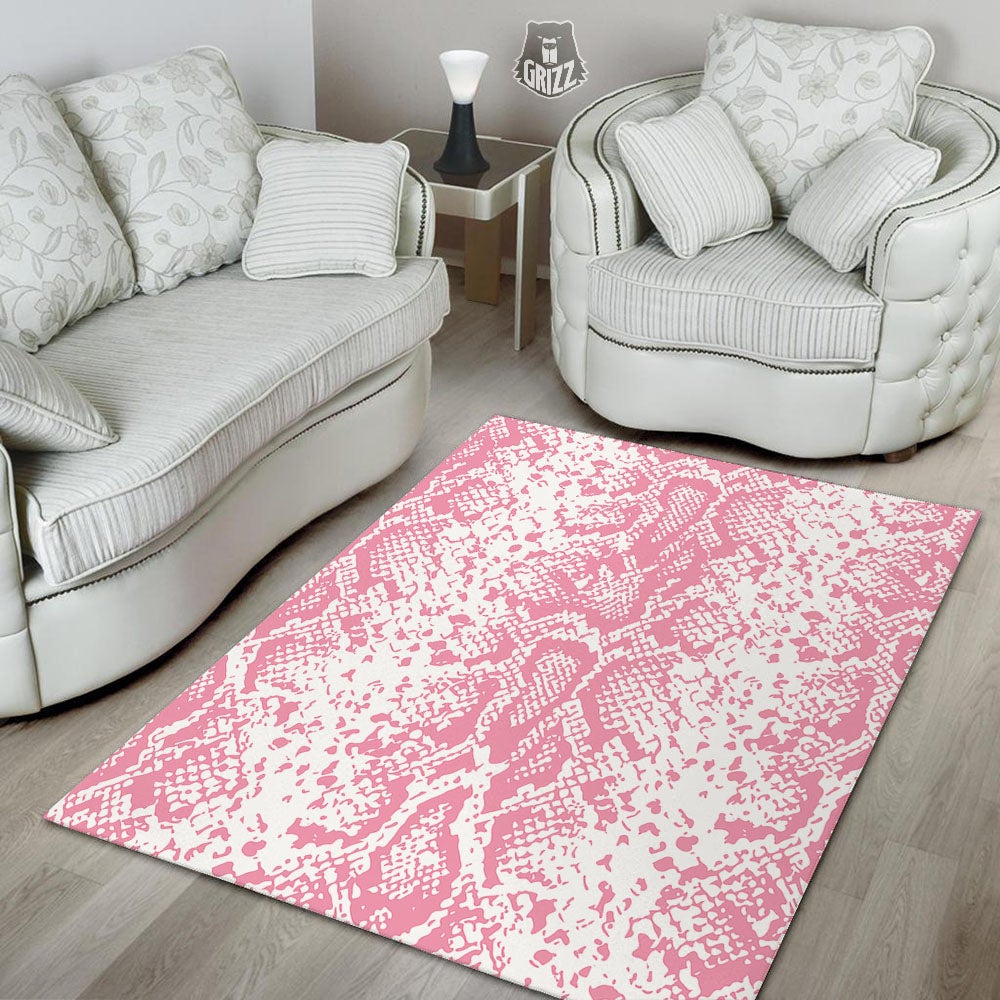 Python Snakeskin Pink Print Floor Mat-grizzshop