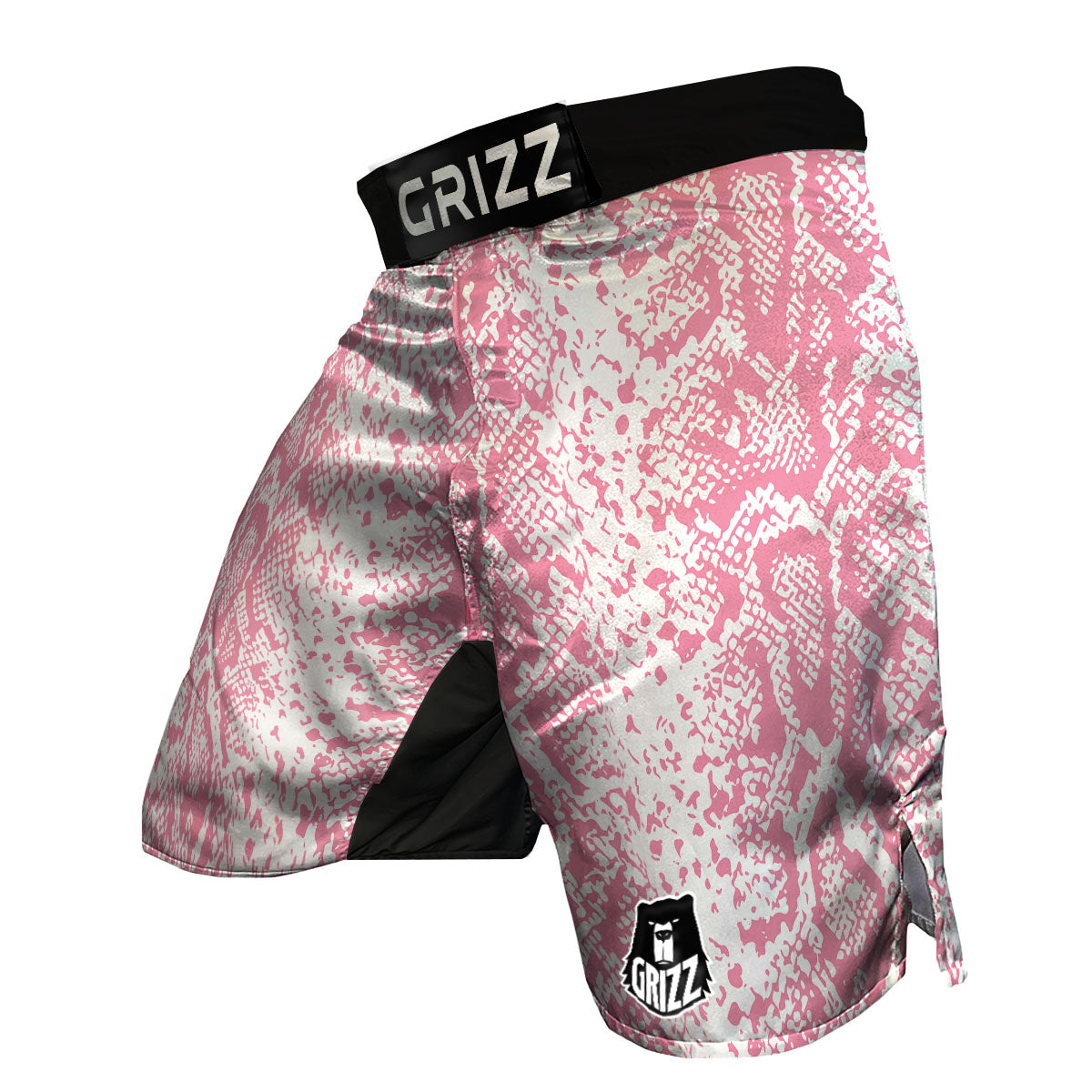 Python Snakeskin Pink Print MMA Shorts-grizzshop