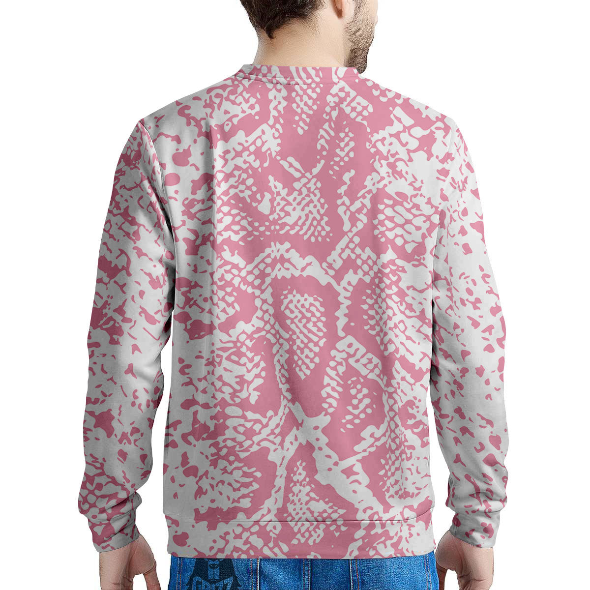 Python Snakeskin Pink Print Men's Sweatshirt-grizzshop