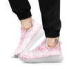 Python Snakeskin Pink Print White Athletic Shoes-grizzshop