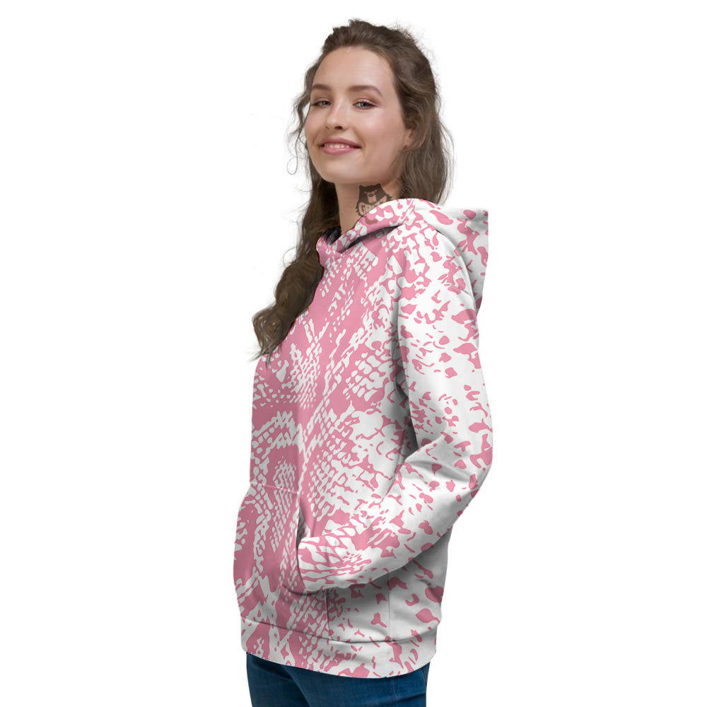 Python Snakeskin Pink Print Women's Hoodie-grizzshop