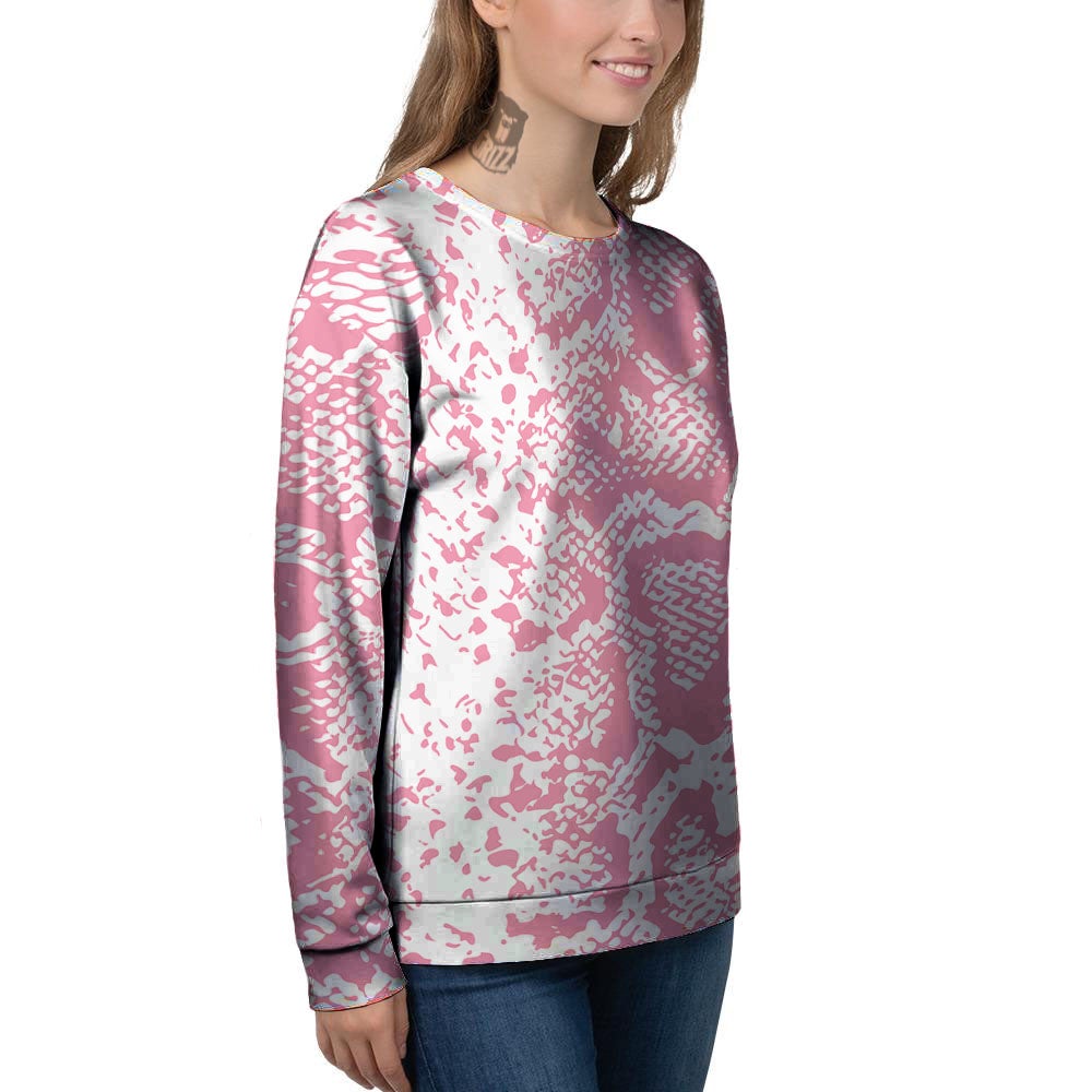 Python Snakeskin Pink Print Women's Sweatshirt-grizzshop