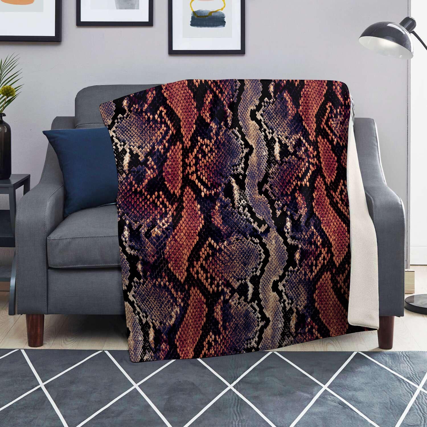 Python Snakeskin Print Blanket-grizzshop