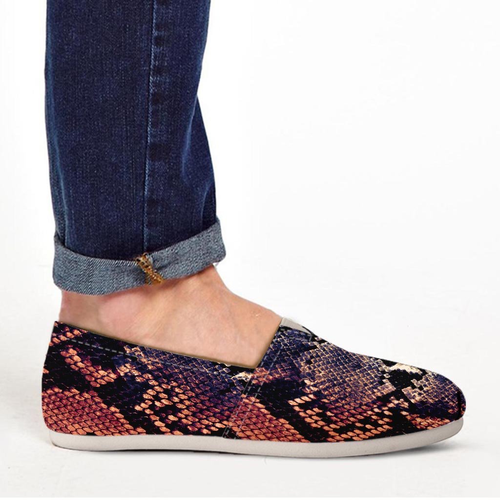 Python Snakeskin Print Canvas Shoes-grizzshop