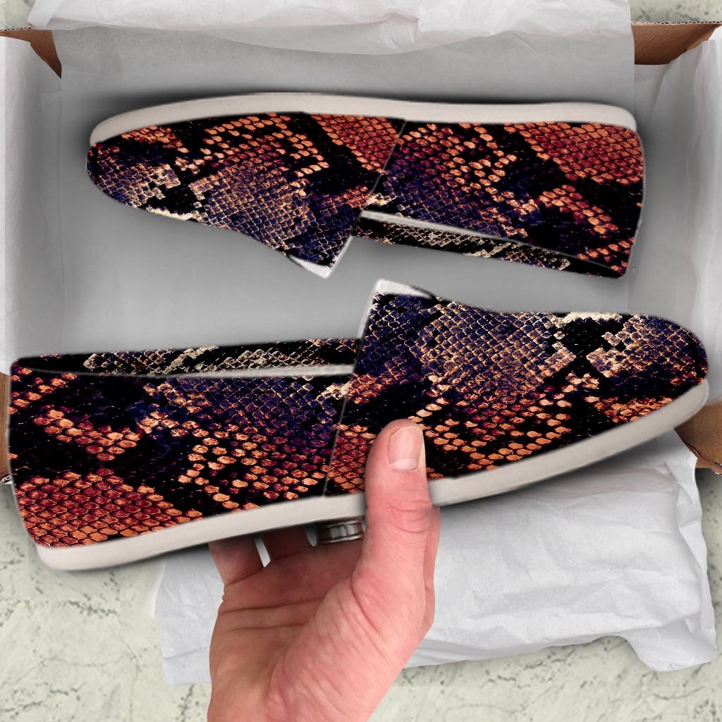 Python Snakeskin Print Canvas Shoes-grizzshop