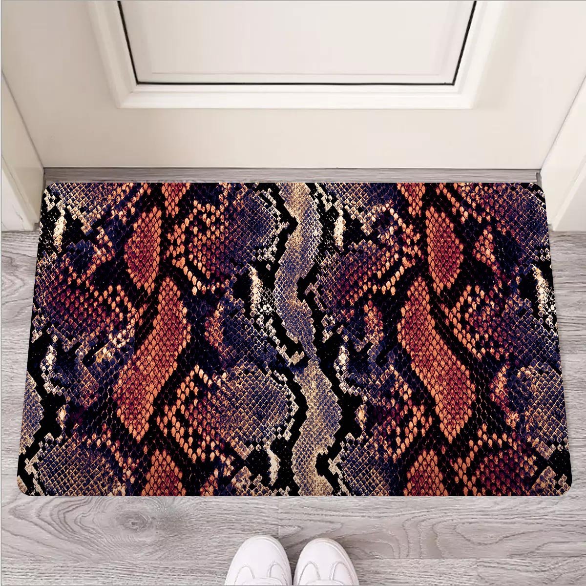 Python Snakeskin Print Door Mat-grizzshop