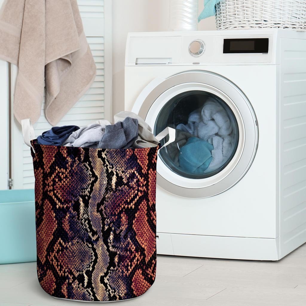 Python Snakeskin Print Laundry Basket-grizzshop