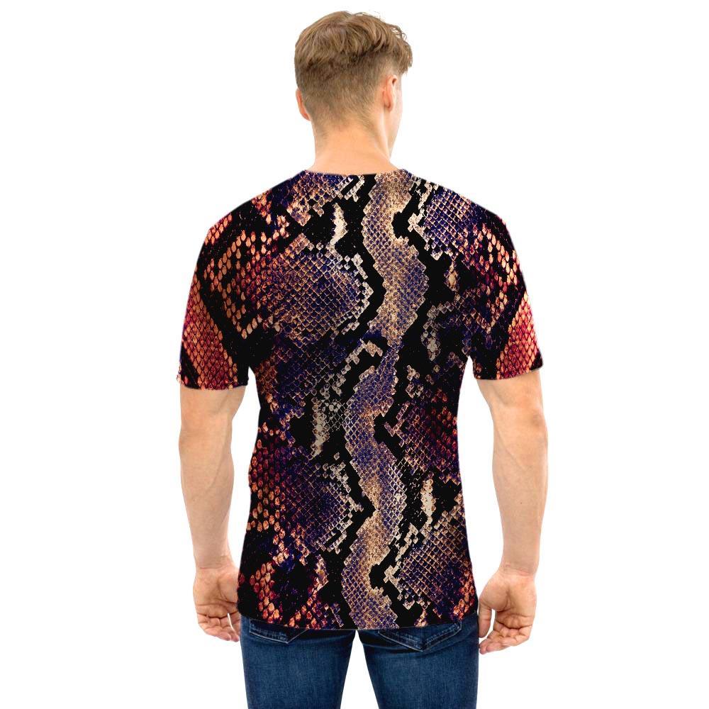 Python Snakeskin Print Men T Shirt-grizzshop