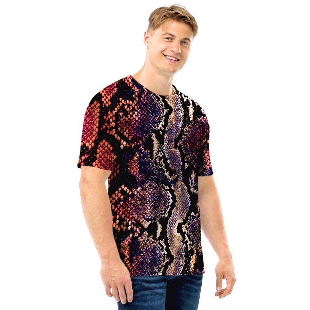 Python Snakeskin Print Men T Shirt-grizzshop