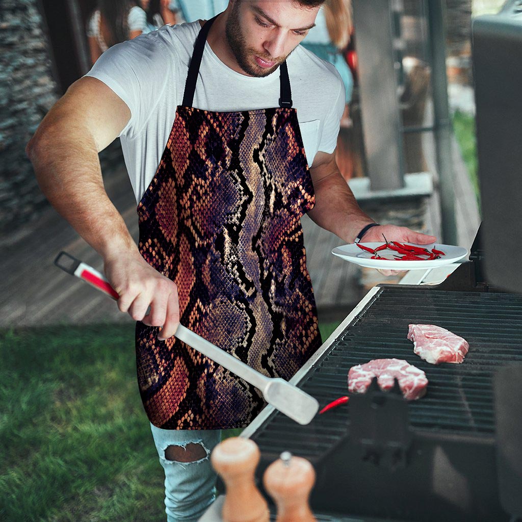 Python Snakeskin Print Men's Apron-grizzshop