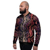 Python Snakeskin Print Men's Bomber Jacket-grizzshop