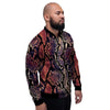 Python Snakeskin Print Men's Bomber Jacket-grizzshop