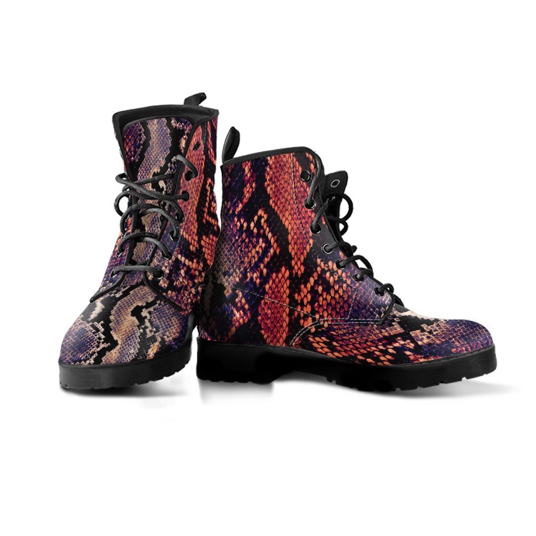 Python Snakeskin Print Men's Boots-grizzshop