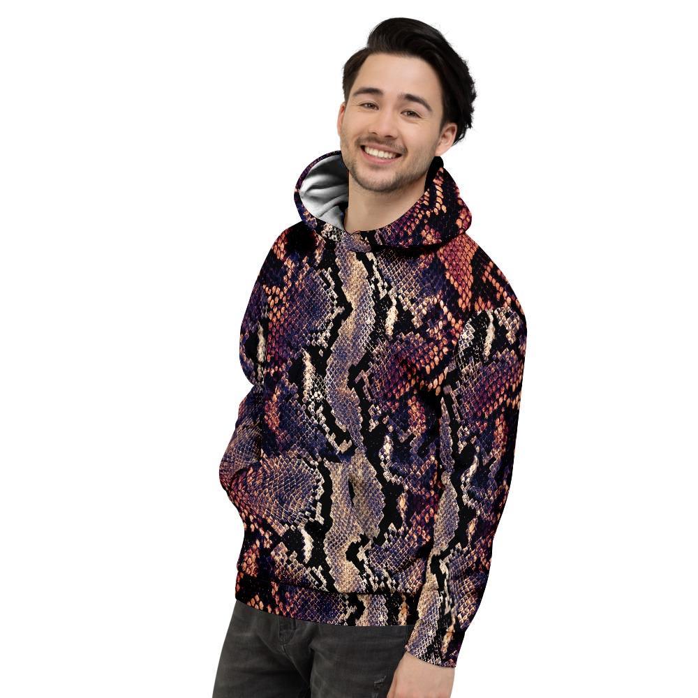 Python Snakeskin Print Men's Hoodie-grizzshop