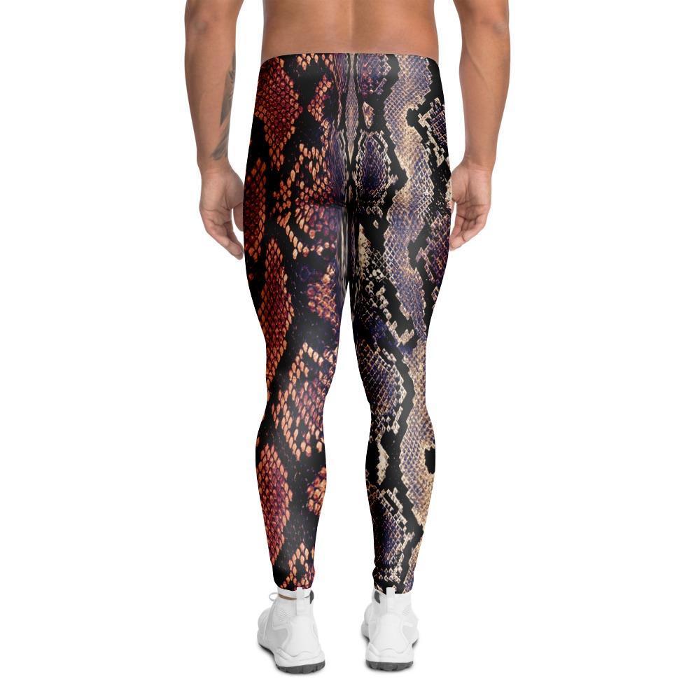 Python Snakeskin Print Men's Leggings-grizzshop