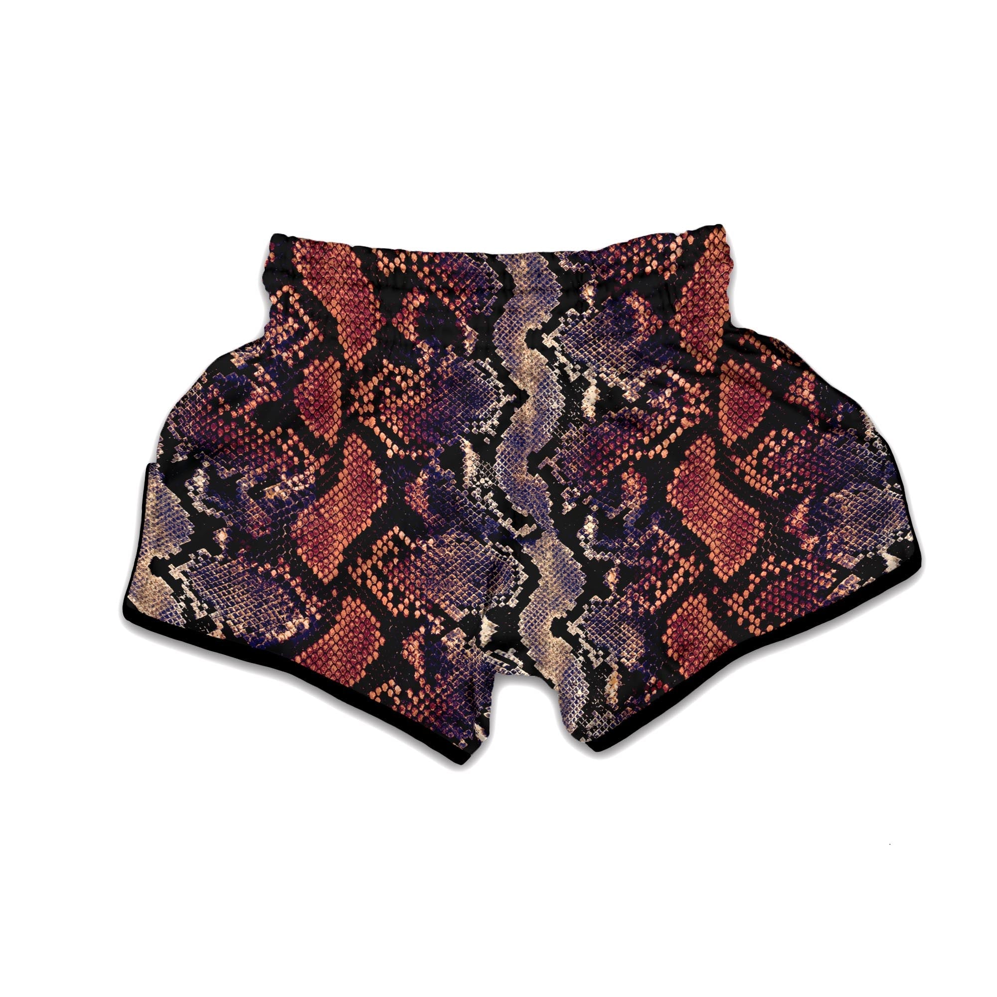 Python Snakeskin Print Muay Thai Boxing Shorts-grizzshop