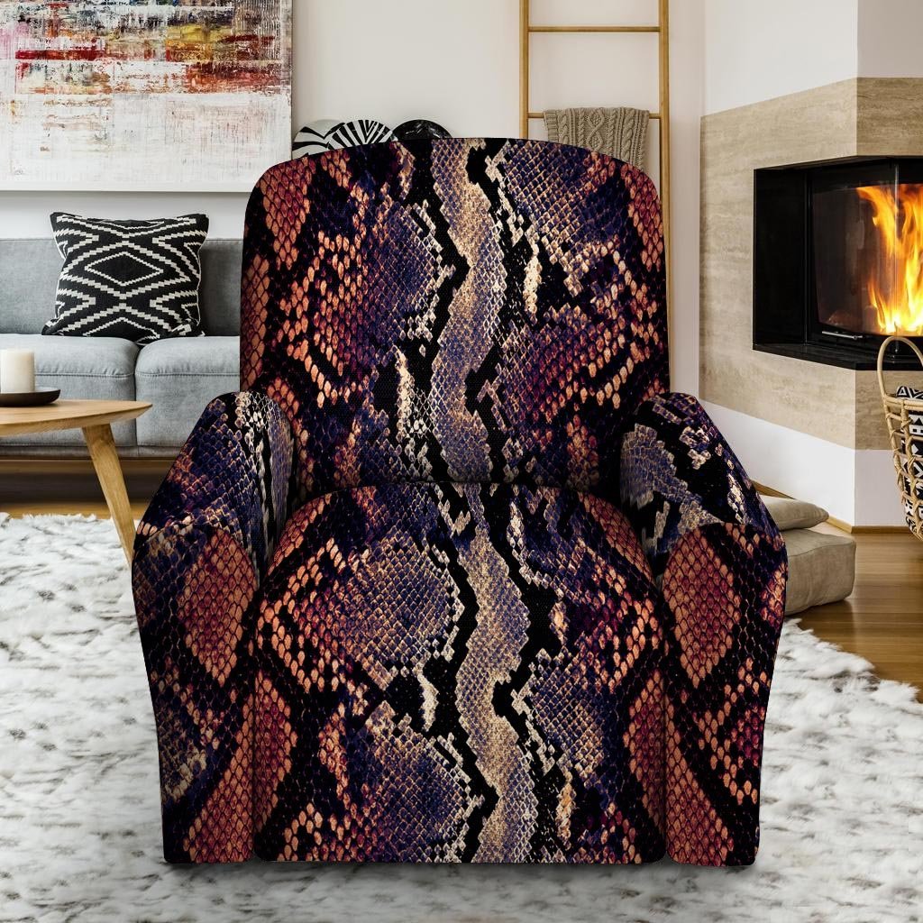 Python Snakeskin Print Recliner Cover-grizzshop