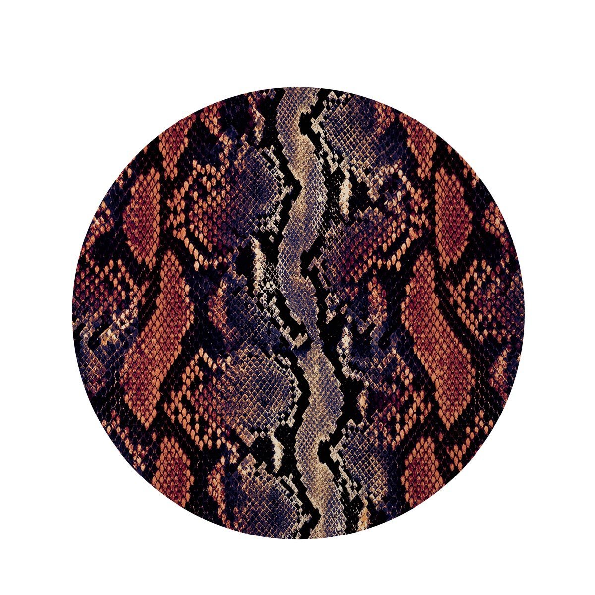 Python Snakeskin Print Round Rug-grizzshop